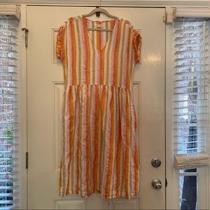 NWOT LOFT Lou & Grey Colorful Linen Dress Medium